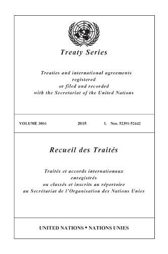 Treaty Series 3016 (English/French Edition)