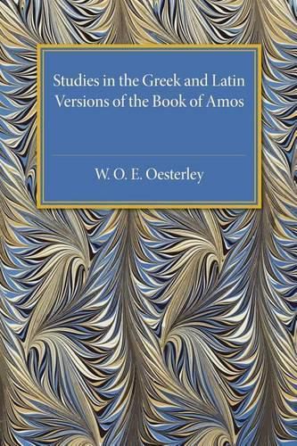 Cover image for Studies in the Greek and Latin Versions of the Book of Amos