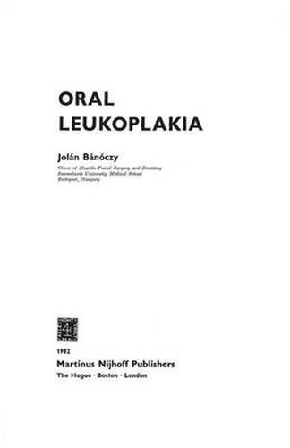 Cover image for Oral Leukoplakia