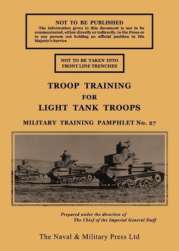 Cover image for Troop Training for Light Tank Troops November 1939