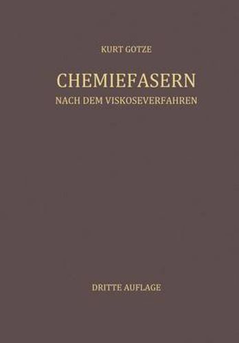 Cover image for Chemiefasern nach dem Viskoseverfahren: Erster Band