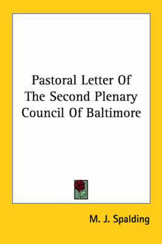 Cover image for Pastoral Letter of the Second Plenary Council of Baltimore