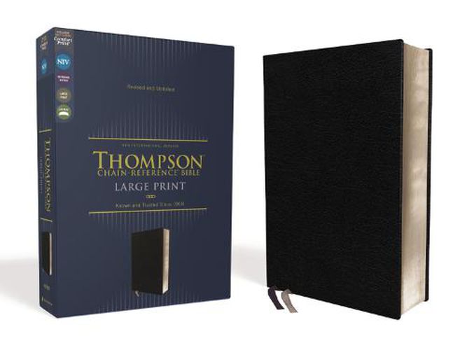 Cover image for NIV, Thompson Chain-Reference Bible, Large Print, European Bonded Leather, Black, Red Letter, Comfort Print