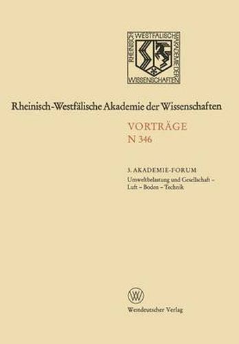 Cover image for Umweltbelastung Und Gesellschaft -- Luft -- Boden -- Technik