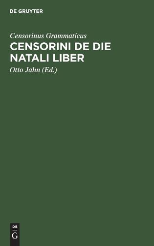 Cover image for Censorini de Die Natali Liber