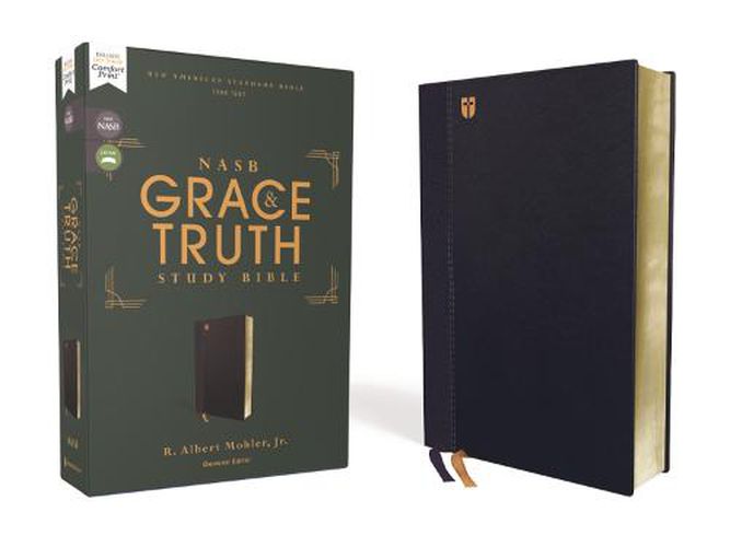 NASB, The Grace and Truth Study Bible, Leathersoft, Navy, Red Letter, 1995 Text, Comfort Print