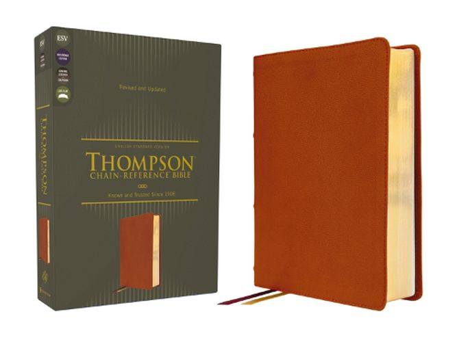 Cover image for ESV, Thompson Chain-Reference Bible, Genuine Leather, Calfskin, Tan, Red Letter