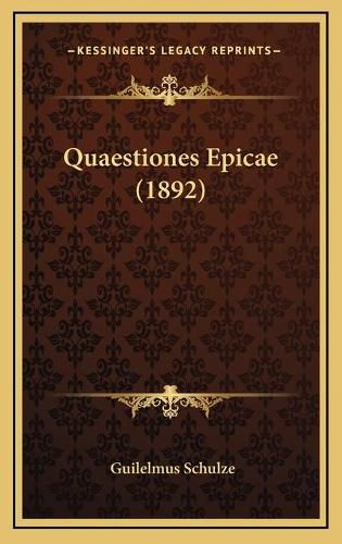 Cover image for Quaestiones Epicae (1892)