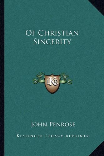 Of Christian Sincerity