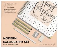 Cover image for Modern Calligraphy Set for Beginners - A Creative Craft Kit for Adults featuring Hand Lettering 101 Book, Brush Pens, Calligraphy Pens, and More