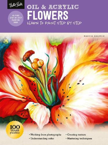 Cover image for Oil & Acrylic: Flowers: Learn to paint step by step