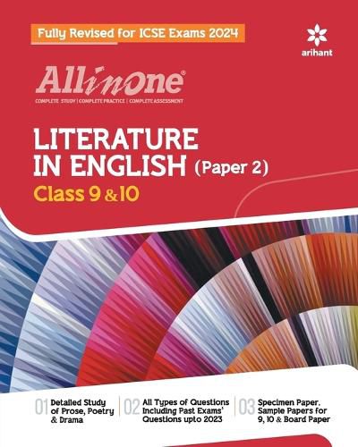 Cover image for All In One Class 9th and 10th Literature in English (Paper 2) for ICSE Exam 2024