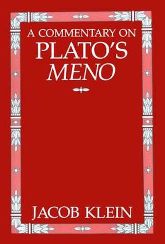 Cover image for A Commentary on Plato's Meno