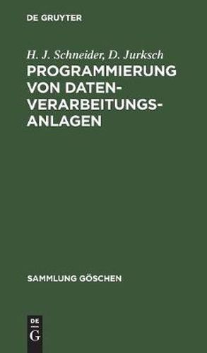 Cover image for Programmierung von Datenverarbeitungsanlagen