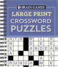 Cover image for Brain Games - Large Print Crossword Puzzles (Purple)