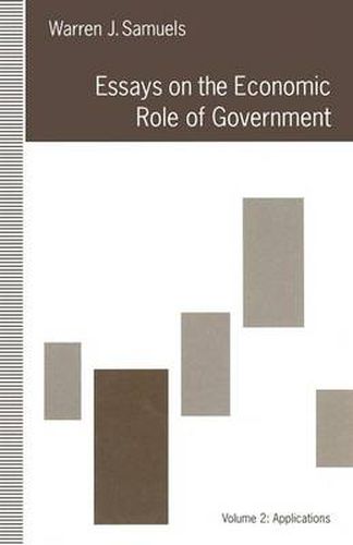 Cover image for Essays on the Economic Role of Government: Volume 2: Applications