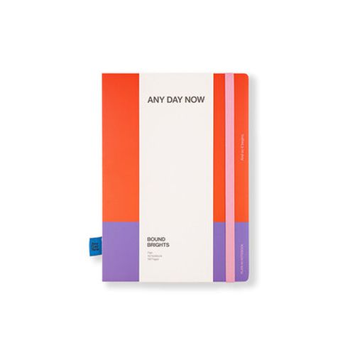 Cover image for Any Day Now - Bound Notebook - Plain - A5 - Red and Purple