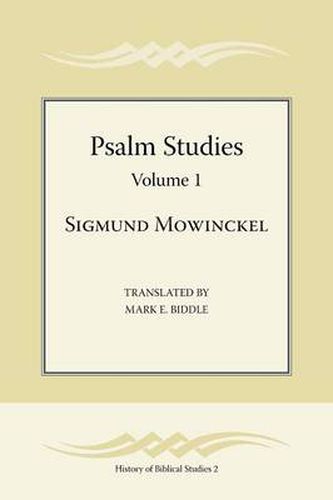 Cover image for Psalm Studies, Volume 1