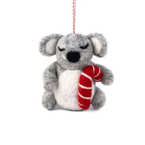 Koala Candy Cane Felt Decoration