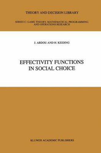 Cover image for Effectivity Functions in Social Choice