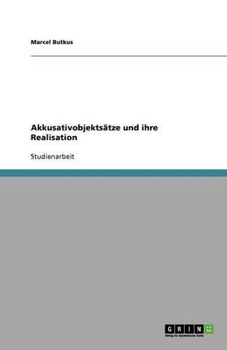 Cover image for Akkusativobjektsatze und ihre Realisation