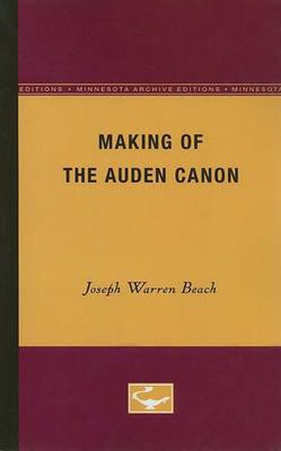 Cover image for Making of the Auden canon