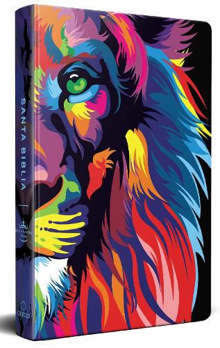 Cover image for Biblia RVR 1960 letra grande, tamano manual, tapa dura Leon de Juda arcoiris / Spanish Bible RVR 1960 Handy Size Large Print Hardcover Rainbow Lion of Judah