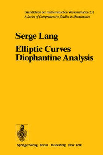 Cover image for Elliptic Curves: Diophantine Analysis