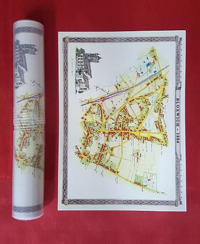 Cover image for Bloxwich 1884 - Old Map Supplied Rolled in a Clear Two Part Screw Presentation Tube - Print Size 45cm x 32cm