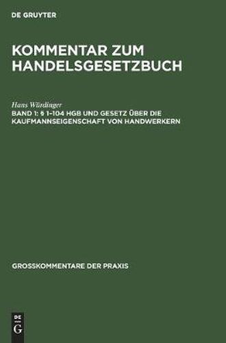 Cover image for  1-104 Hgb Und Gesetz UEber Die Kaufmannseigenschaft Von Handwerkern