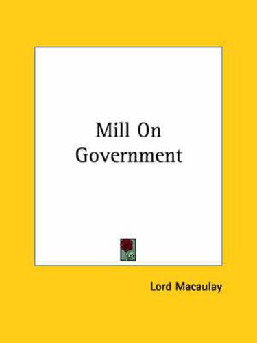 Cover image for Mill on Government