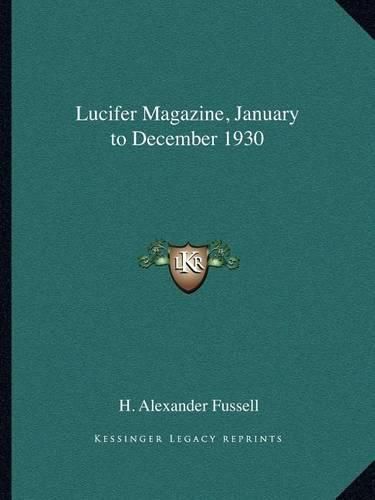 Lucifer Magazine, January to December 1930