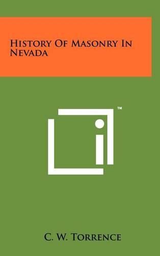 Cover image for History of Masonry in Nevada