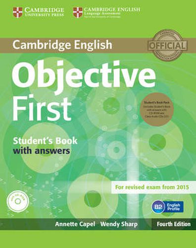 Cover image for Objective First Student's Book Pack (Student's Book with Answers with CD-ROM and Class Audio CDs(2))