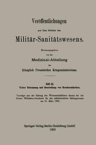 Cover image for Ueber Erkennung Und Beurteilung Von Herzkrankheiten