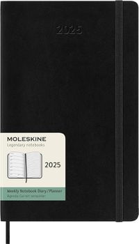 Cover image for Black Large Weekly Notebook Softcover 2025 Moleskine Diary