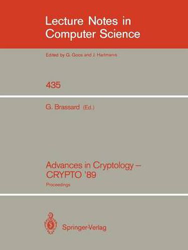 Cover image for Advances in Cryptology - CRYPTO '89: Proceedings