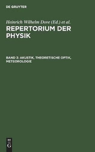 Cover image for Akustik, Theoretische Optik, Meteorologie