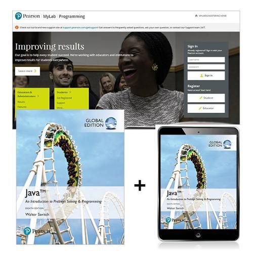 Cover image for Java: An Introduction to Problem Solving and Programming, Global Edition + MyLab Programming with eText
