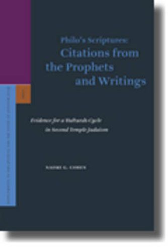 Cover image for Philo's Scriptures: Citations from the Prophets and Writings: Evidence for a Haftarah Cycle in Second Temple Judaism