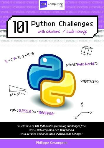 Cover image for 101 Python Challenges with Solutions / Code Listings