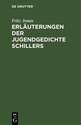 Cover image for Erlauterungen der Jugendgedichte Schillers