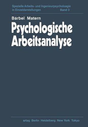 Cover image for Psychologische Arbeitsanalyse