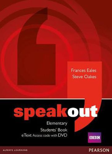 Cover image for Speakout Elementary Students' Book eText Access Card with DVD