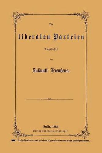 Cover image for Die Liberalen Parteien Angesichts Der Zukunft Preussens