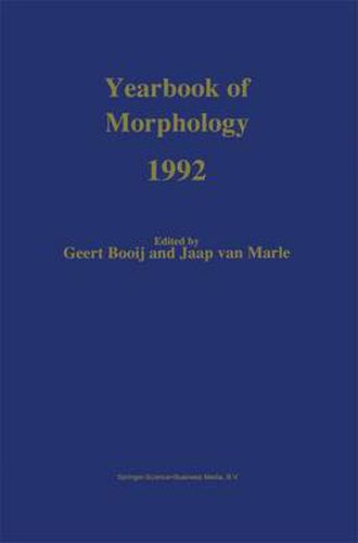 Cover image for Yearbook of Morphology 1992