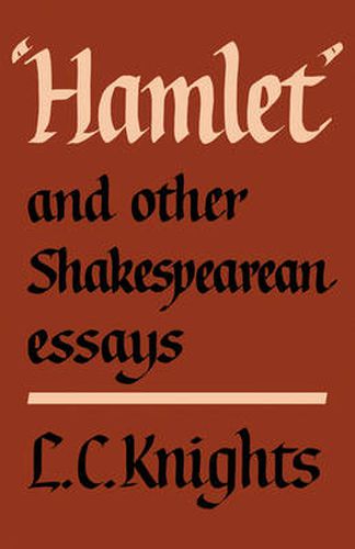 Cover image for Hamlet and Other Shakespearean Essays