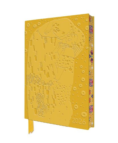 Gustav Klimt: The Kiss 2026 Artisan Art Vegan Leather Diary Planner - Page to View with Notes