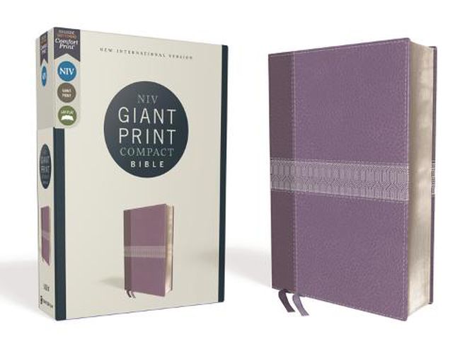 Cover image for NIV, Giant Print Compact Bible, Leathersoft, Purple, Red Letter, Comfort Print