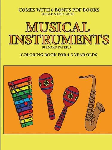 Cover image for Coloring Book for 4-5 Year Olds (Musical Instruments)